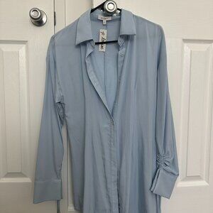 Light Blue Blouse Mini Dress